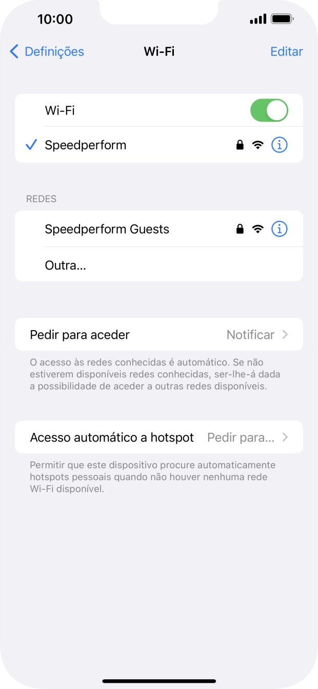 Para voltar ao ecrã inicial, deslize o dedo de baixo para cima a partir da base do ecrã.