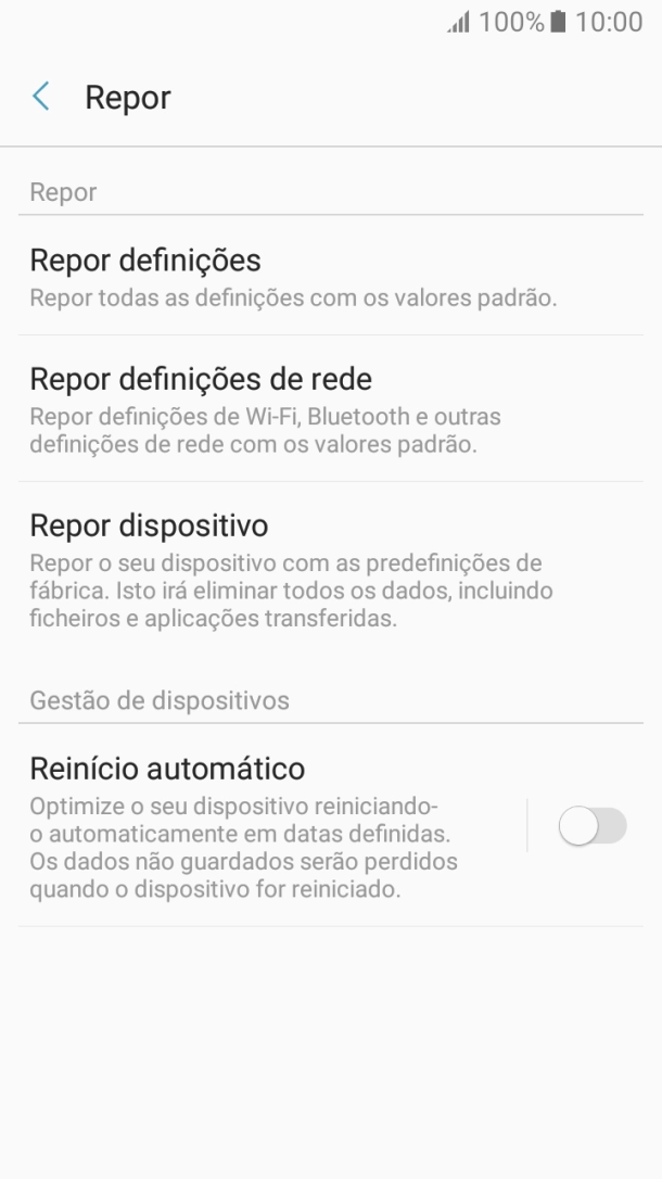 Prima Repor dispositivo.