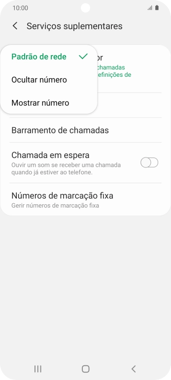 Prima Mostrar número para ativar a visualização do seu número.