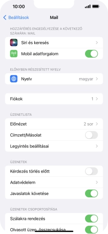 Válaszd a Fiókok lehetőséget.