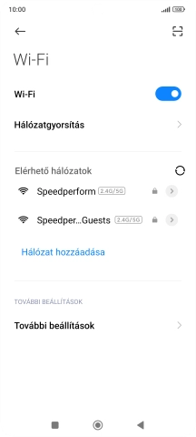 Válaszd ki a kívánt Wi-Fi hálózatot.