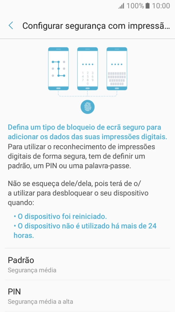 Prima o código de bloqueio do telefone pretendido e siga as indicações no ecrã para estabelecer um código de bloqueio adicional.
