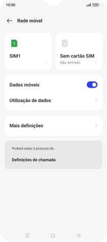 Prima o nome do cartão SIM.