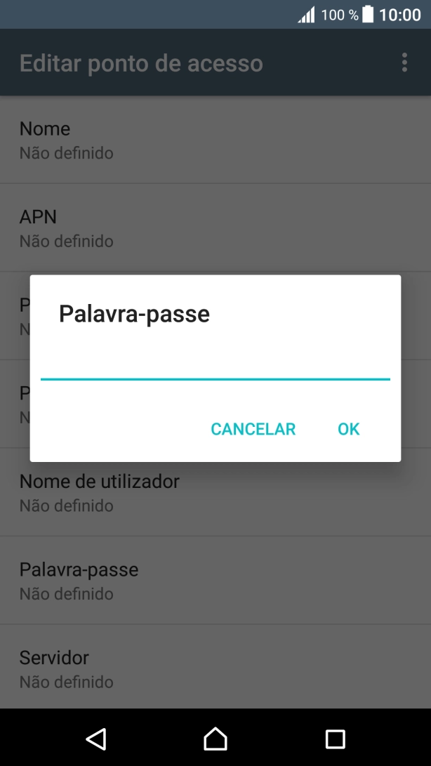 Introduza vodafone e prima OK.