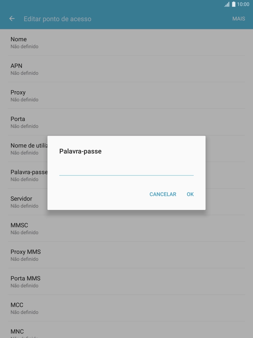 Introduza vodafone e prima OK.