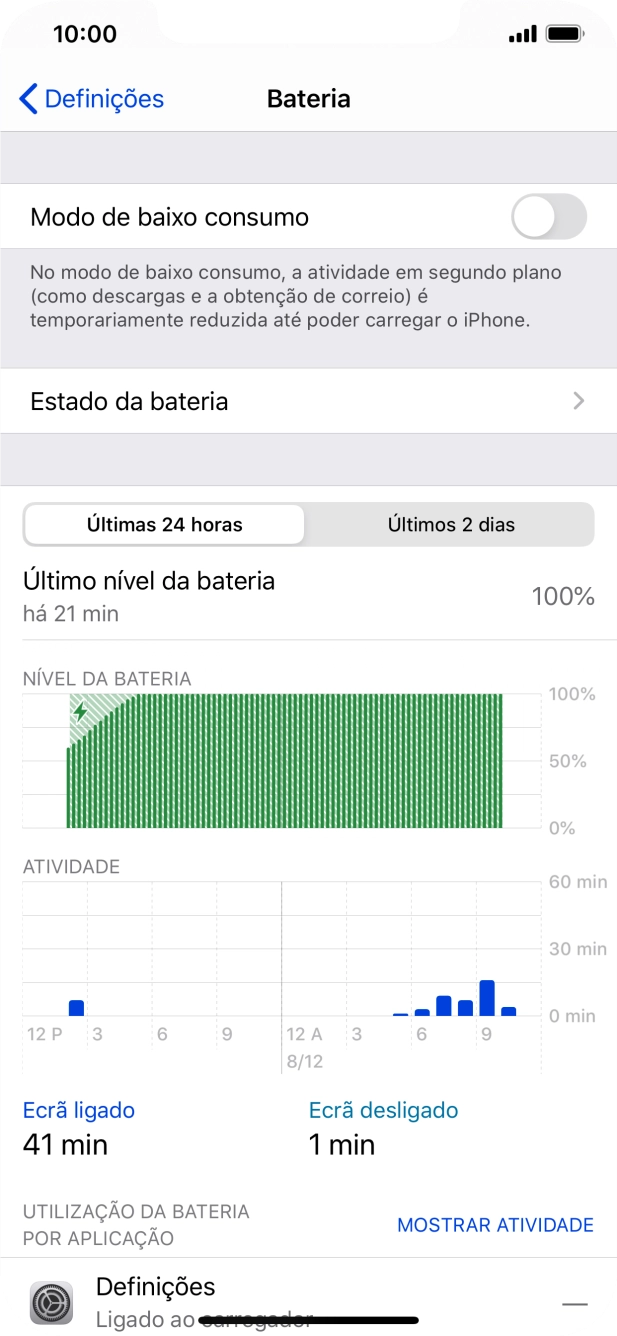 Prima Estado da bateria.