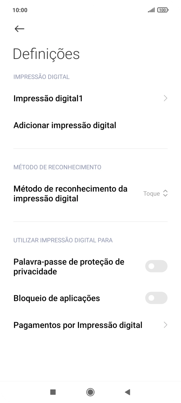 Prima os indicadores junto às definições pretendidas para as ativar ou desativar.