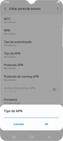 Introduza mms e prima OK.