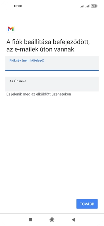 Kattints Az Ön neve mezőre, és írd be a kívánt küldőnevet.