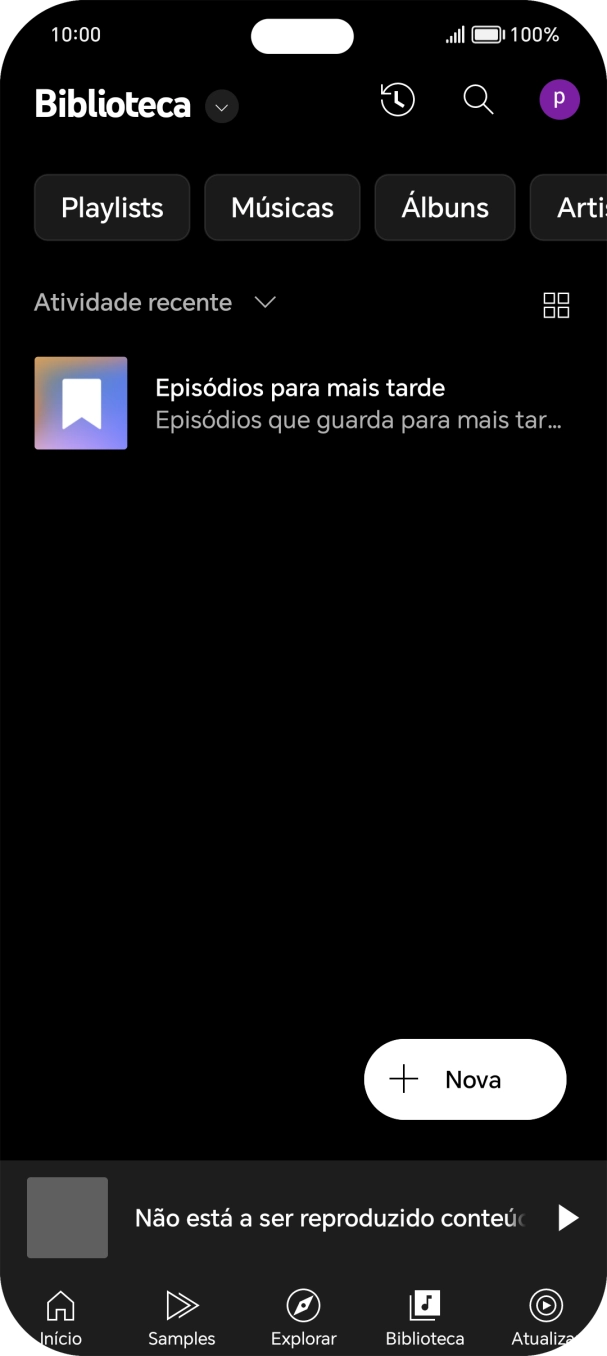 Prima a lista suspensa.