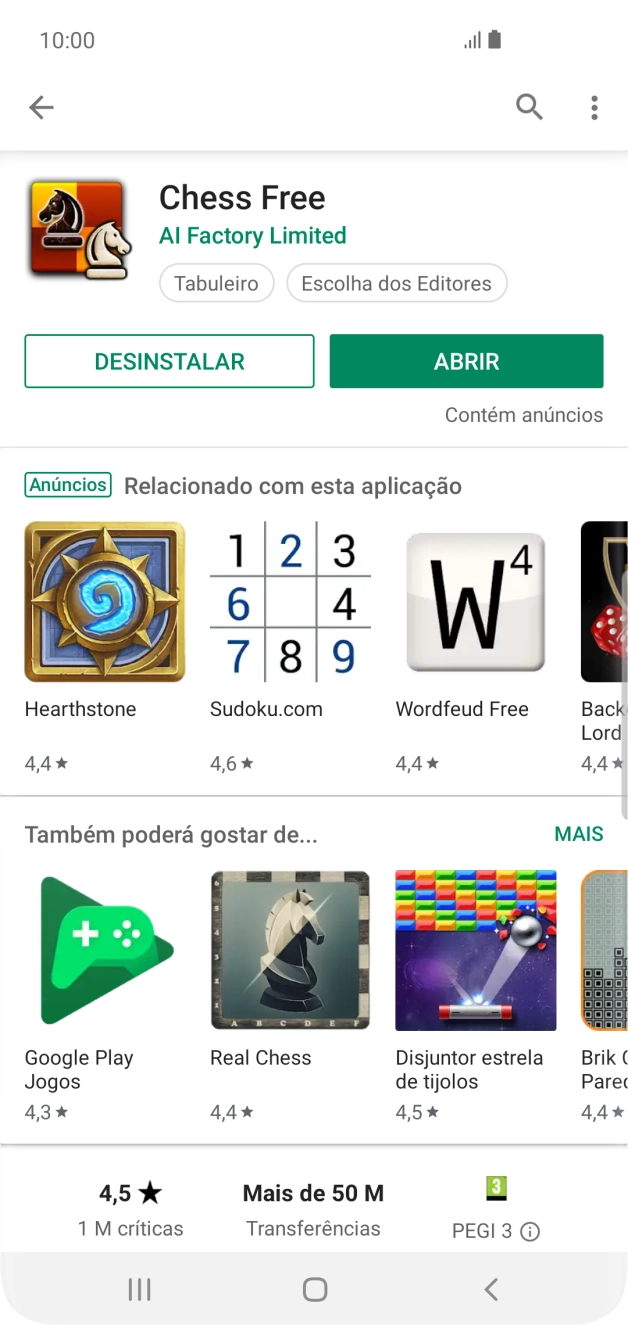 Prima a tecla de início para terminar e voltar ao ecrã inicial.