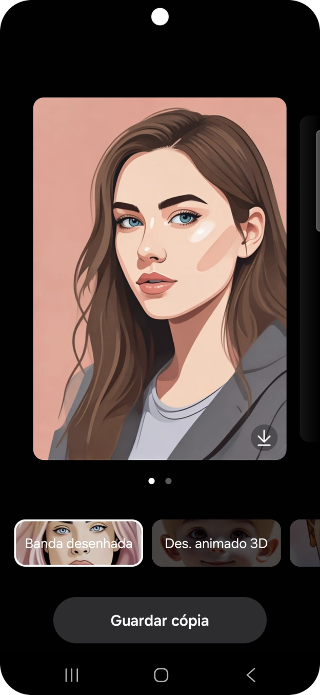 Prima Guardar cópia para guardar a sugestão de imagem gerada.