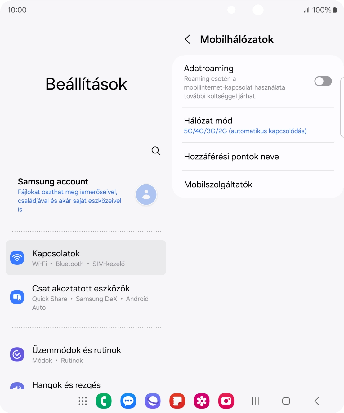 Válaszd a Hozzáférési pontok neve lehetőséget.