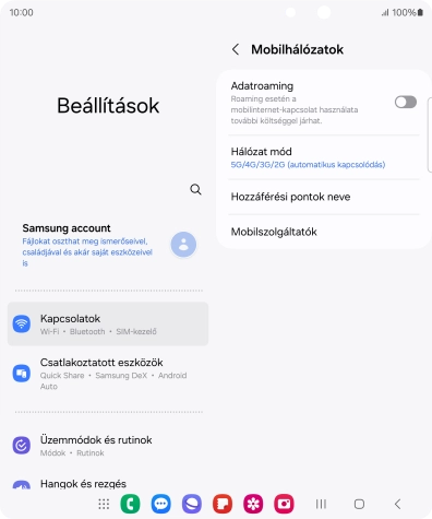 Válaszd a Hozzáférési pontok neve lehetőséget.
