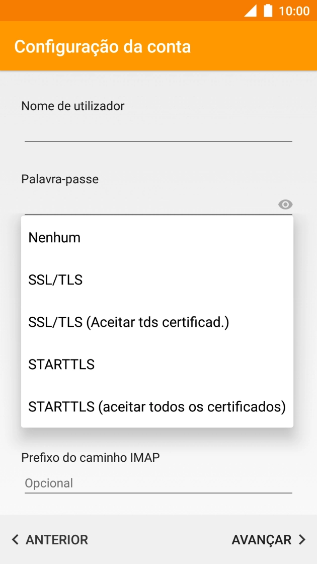 Prima Nenhum para desativar a função.