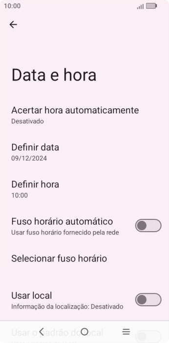 Prima Acertar hora automaticamente.