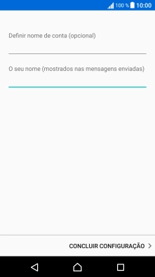 Prima O seu nome (mostrados nas mensagens enviadas) e introduza o nome do remetente pretendido.