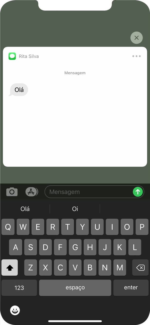 Para voltar ao ecrã inicial, deslize o dedo de baixo para cima a partir da base do ecrã.
