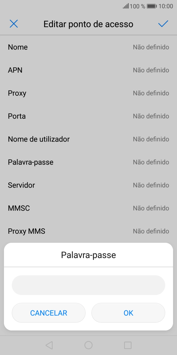 Introduza vodafone e prima OK.
