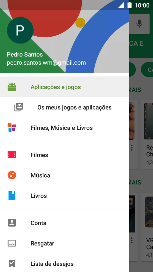 Prima Os meus jogos e aplicações.