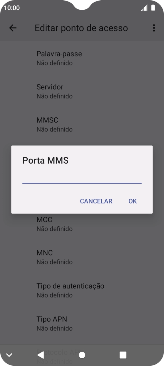 Introduza 80 e prima OK.