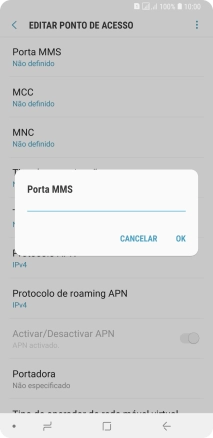 Introduza 80 e prima OK.