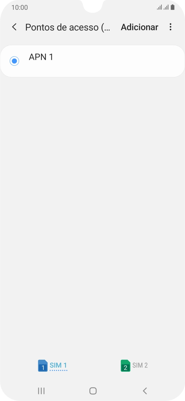 Prima o cartão SIM pretendido.