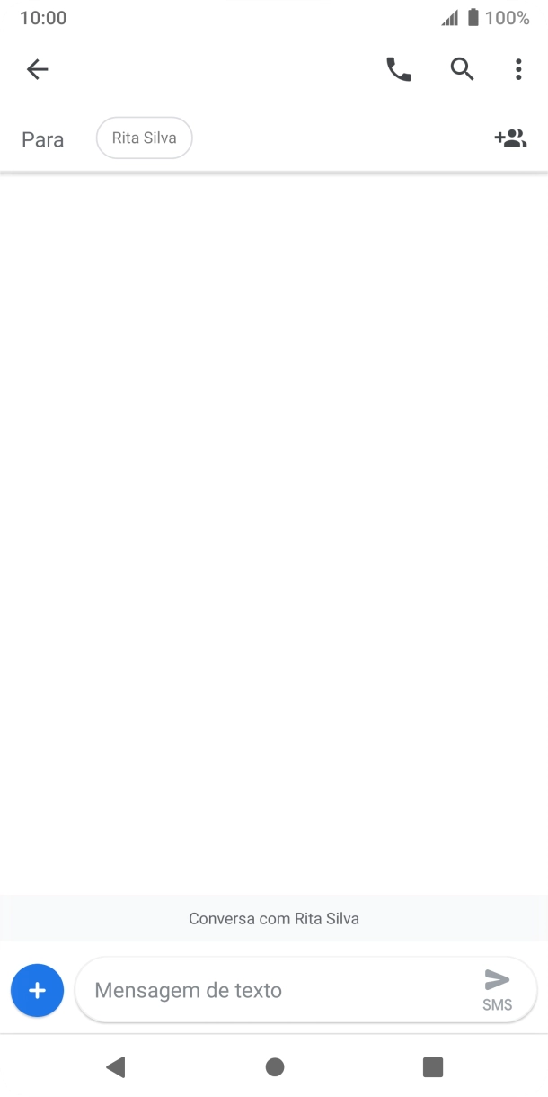 Prima o campo de escrita e escreva o texto da sua mensagem multimédia.