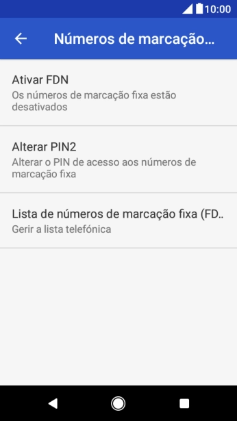 Prima Ativar FDN para ativar a marcação permitida.