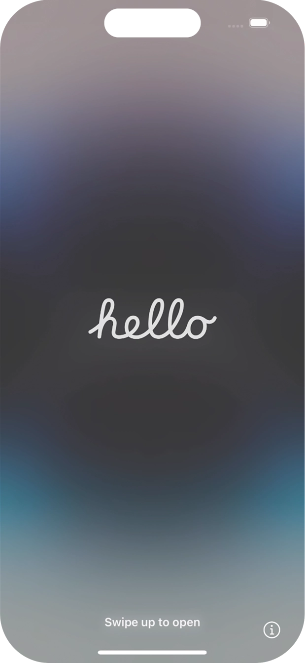 Deslize o dedo para cima a partir da base do ecrã.