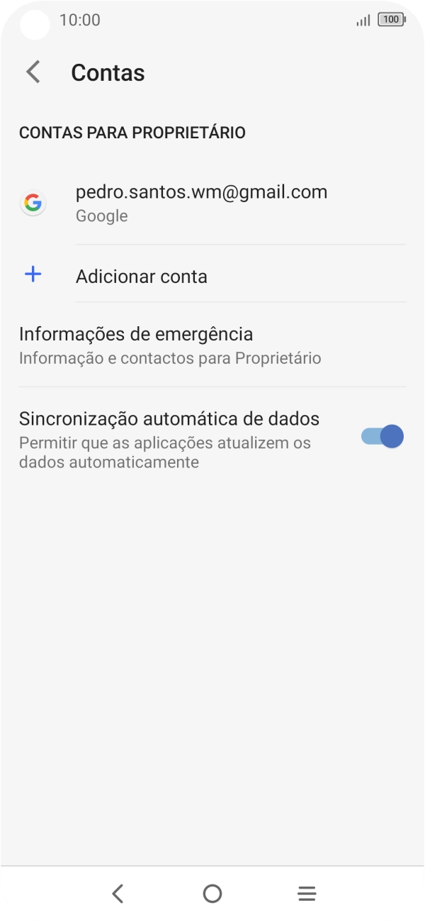 Prima Adicionar conta.
