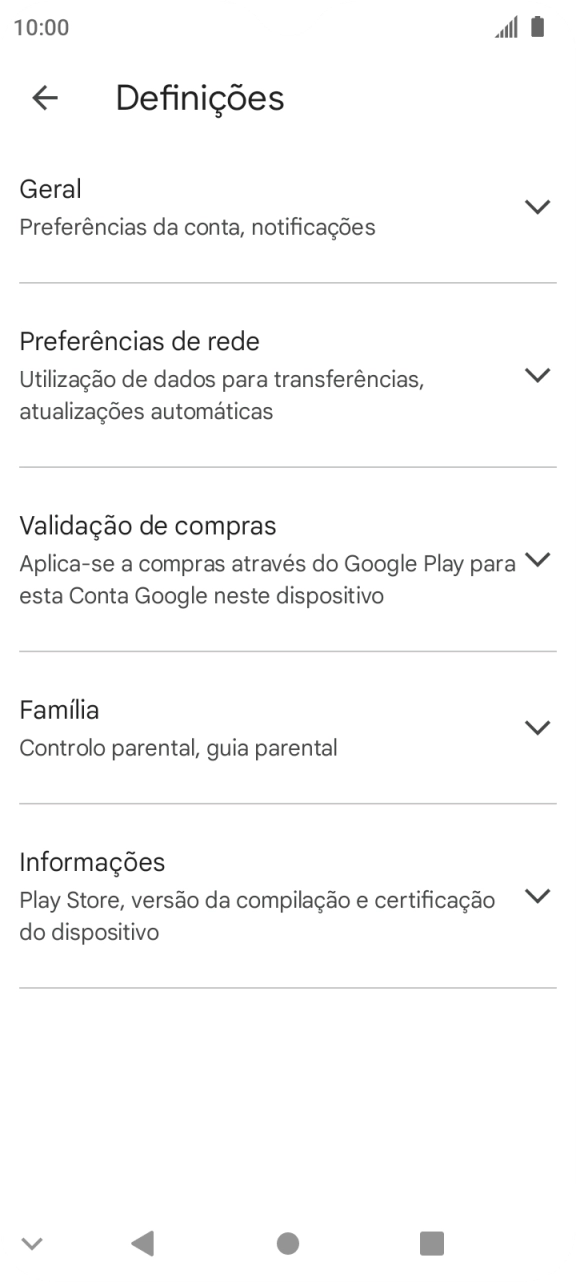 Prima Preferências de rede.