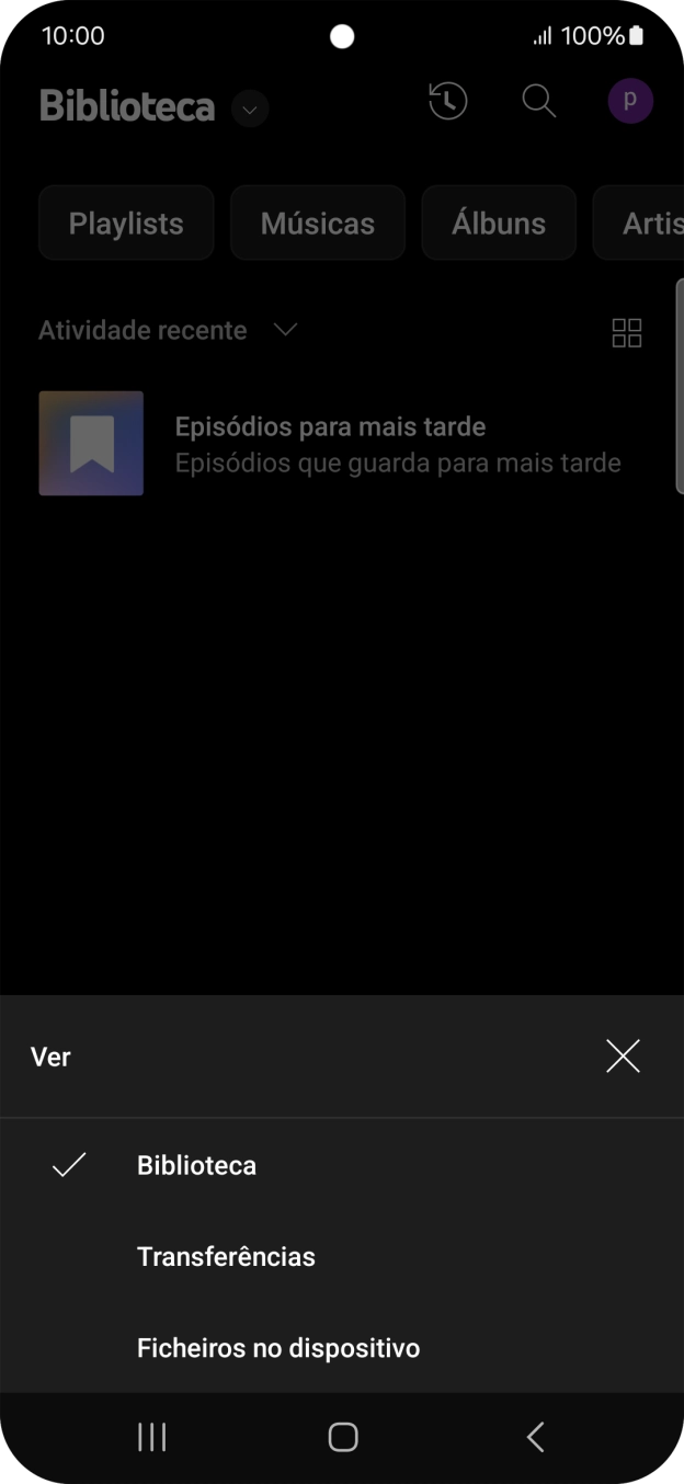 Prima a categoria pretendida e dirija-se ao ficheiro de música pretendido.