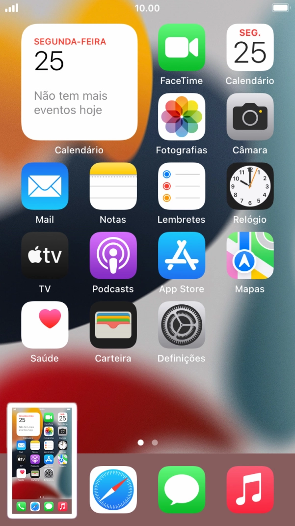 Para modificar a captura de ecrã prima a captura de ecrã e siga as indicações no ecrã para efetuar as modificações pretendidas.