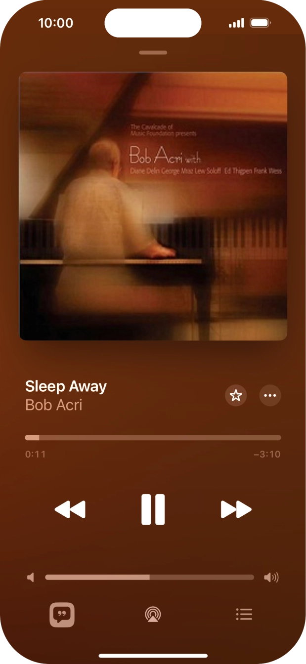 Prima a seta para a direita para ir para o ficheiro de música seguinte.