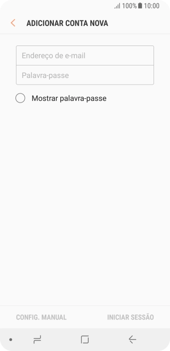 Prima Endereço de e-mail e introduza o seu endereço de e-mail.