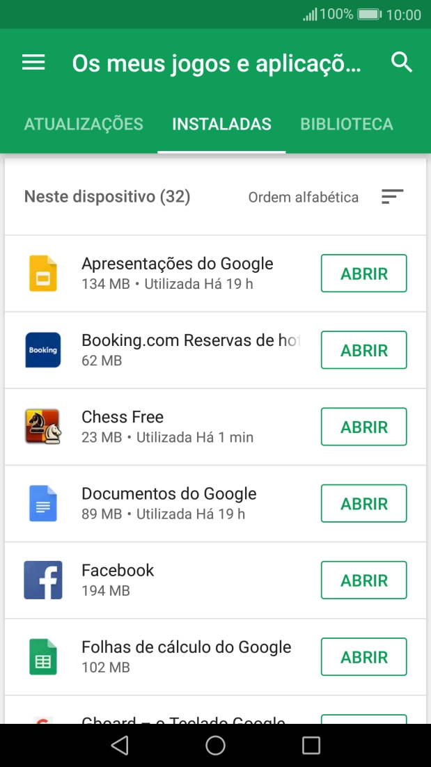 Prima a app pretendida.