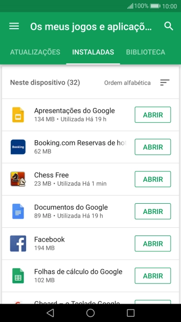 Prima a app pretendida.
