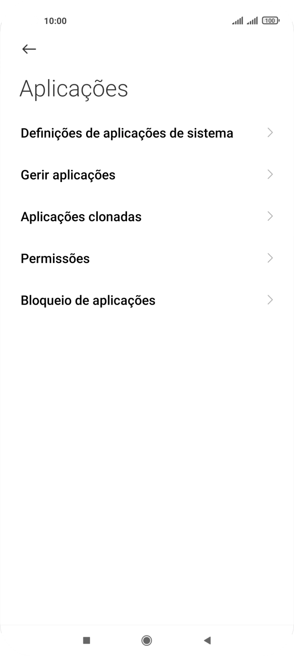 Prima Gerir aplicações.