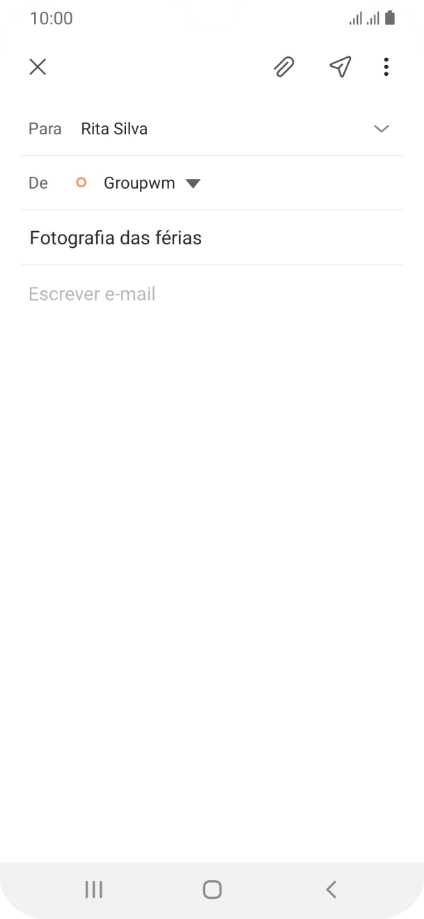 Prima o campo de escrita e escreva o texto do e-mail.