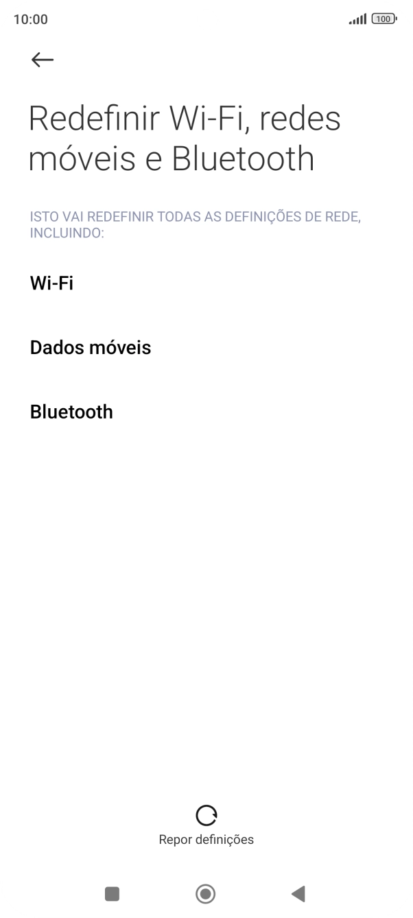 Prima Repor definições.