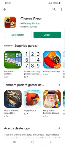 Prima a tecla de início para terminar e voltar ao ecrã inicial.