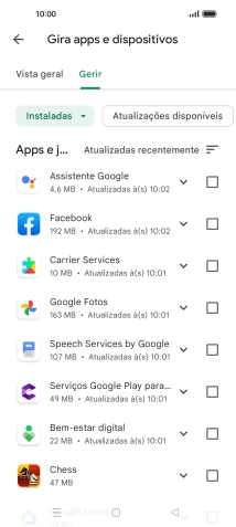 Prima a app pretendida.