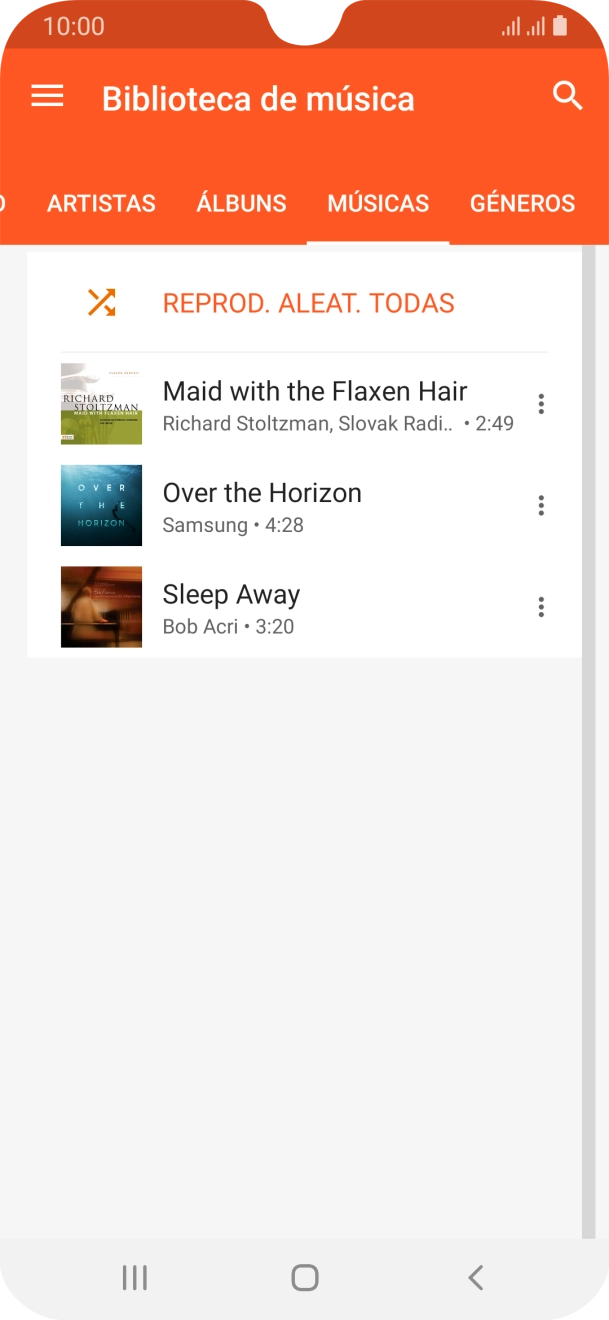 Prima o ficheiro de música pretendido.