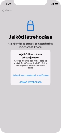 Ha kikapcsolod a funkciót, válaszd a Jelkód használatának mellőzése lehetőséget.