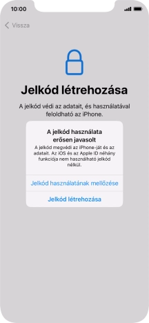 Ha kikapcsolod a funkciót, válaszd a Jelkód használatának mellőzése lehetőséget.