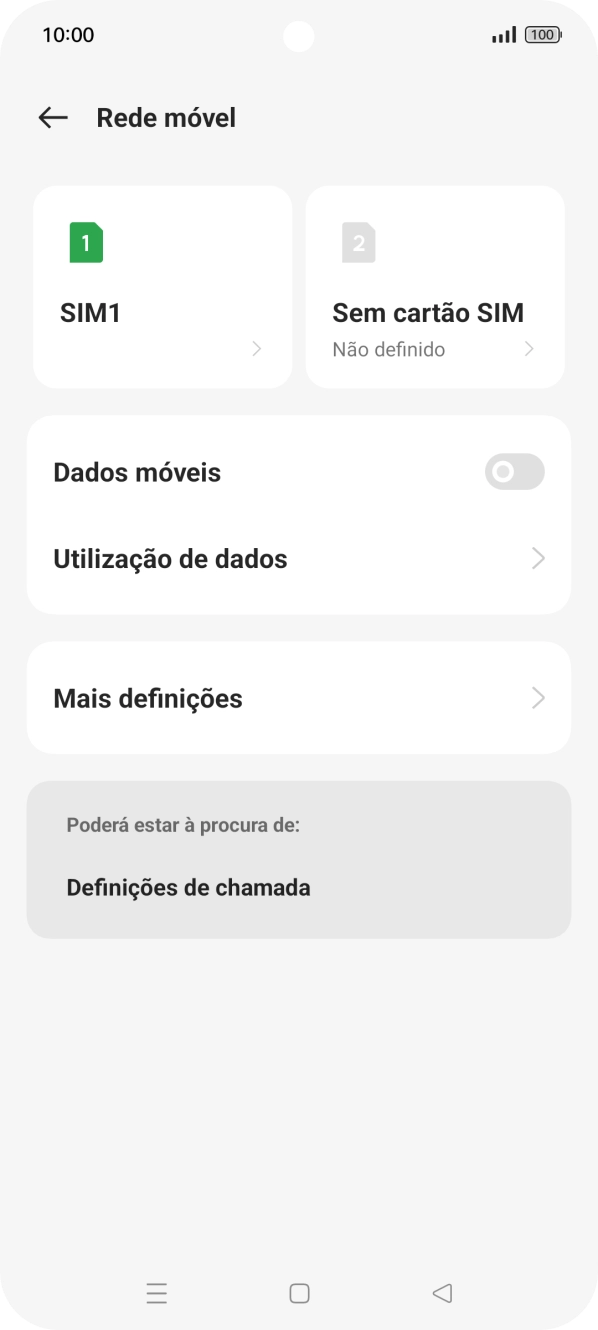 Prima o nome do cartão SIM.