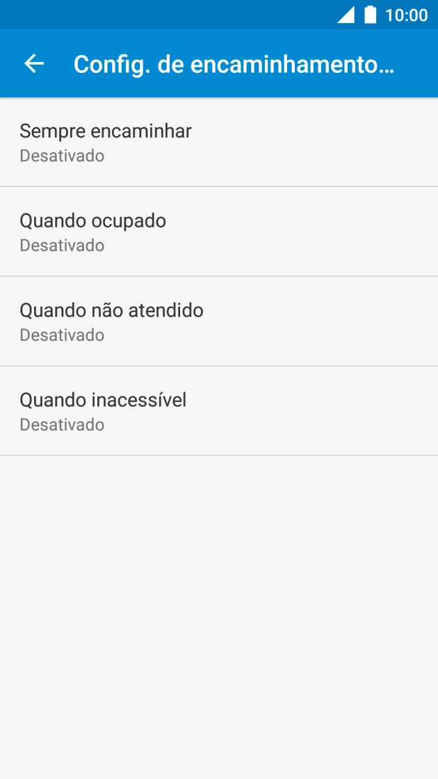 Prima o tipo de desvio pretendido.