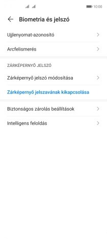 Válaszd a Zárképernyő jelszavának kikapcsolása lehetőséget.