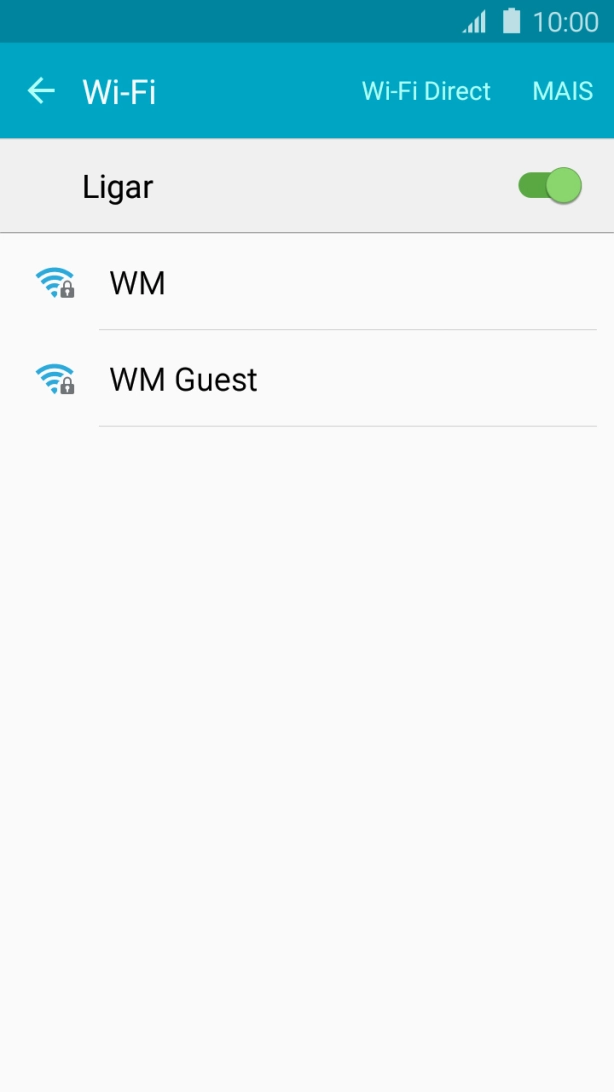 Prima a rede Wi-Fi pretendida.